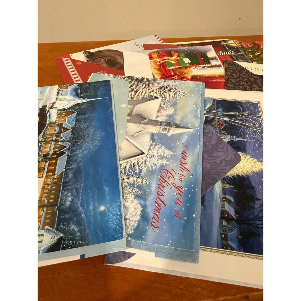 Vintage Assorted Christmas Holiday Greeting Cards and Envelopes Lot 35 Cards
